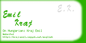 emil kraj business card